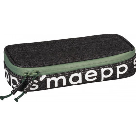 photo-Grande trousse scolaire - Rectangulaire - Noir - Imitation jeans - 22 x 11 x 6 cm - Brunnen