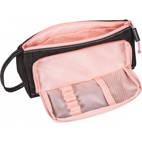 Grande trousse scolaire - Avec compartiments - Noir paillettes - Motifs jungle - Brunnen