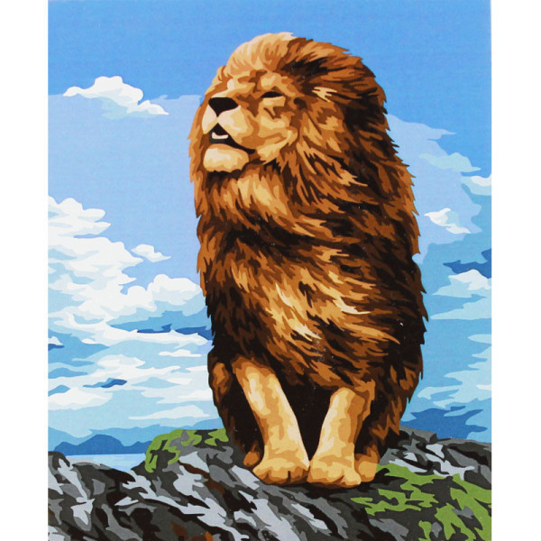 photo-Peinture par numéros - Peinture par numéros - La crinière du lion - 30 x 40 cm - Niveau intermédiaire