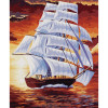 photo-Peinture par numéros - Une caravelle en pleine mer - 30 x 40 cm - Niveau intermédiaire