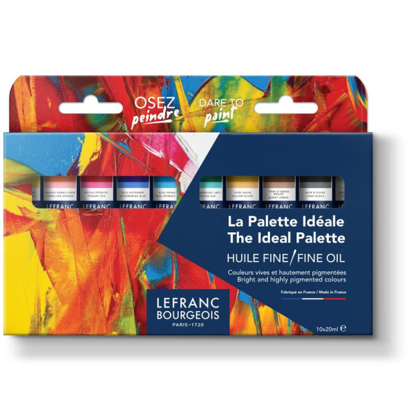 photo - Set de peinture à l'huile - Fine - 10 tubes - La palette idéale - Le franc Bourgeois