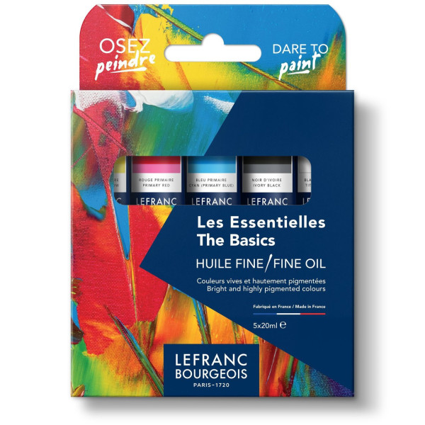 photo - Set de peinture à l'huile - Fine - 5 tubes - Les essentielles - Le franc Bourgeois