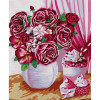 photo-Peinture par numéros - Fleurs et cupcakes rose - 30 x 40 cm - Niveau intermédiaire