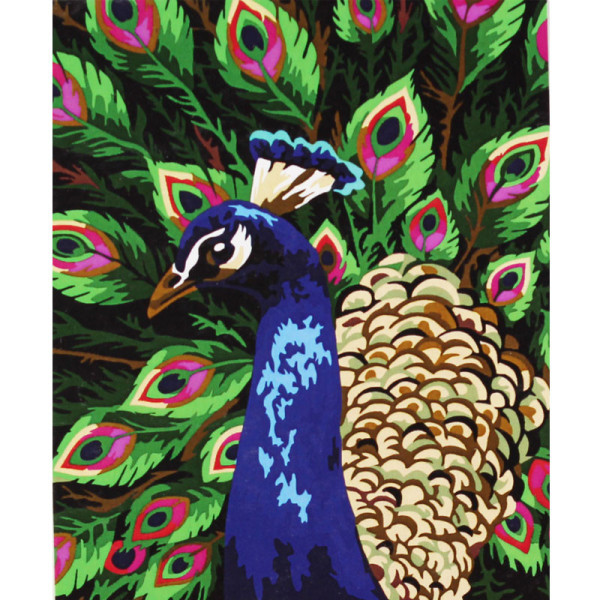 photo-Peinture par numéros - Paon majestueux - 30 x 40 cm - Niveau intermédiaire