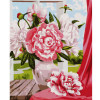 photo-Peinture par numéros - Bouquets de pivoines roses - 30 x 40 cm - Niveau débutant