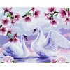 photo-Peinture par numéros - Le couple de cygnes - 30 x 40 cm - Niveau intermédiaire
