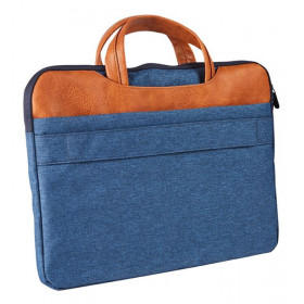 Pochette ordinateur pc portable 15,6 pouces bleu marine avec poignées Cristo