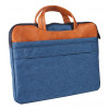 Pochette ordinateur pc portable 15,6 pouces bleu marine avec poignées Cristo