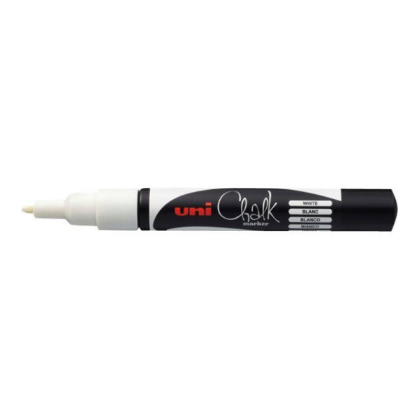 photo-Marqueur craie Uni chalk marker Uni Ball pointe moyenne blanc