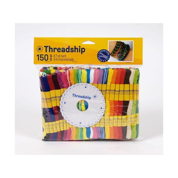 photo - Fils à broder - Echevettes - Assortiment de couleurs - Coton - 150 pièces