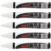 photo-Lot de 5 marqueurs craie Uni chalk marker Uni Ball pointe moyenne blanc