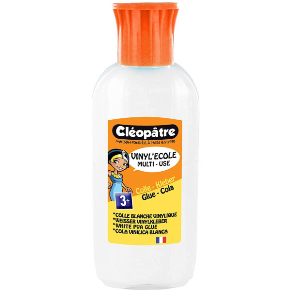 Colle blanche - Cléopâtre -  Bidon Vinyl'Ecole 2 kg + flacon 100 g