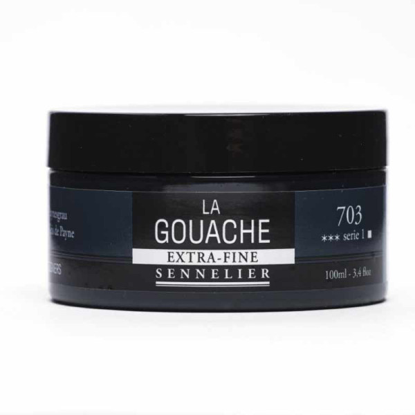 photo - Gouache - Extra-fine - Gris de Payne - 703 - Sennelier - Pot de 100ml - Beaux-arts