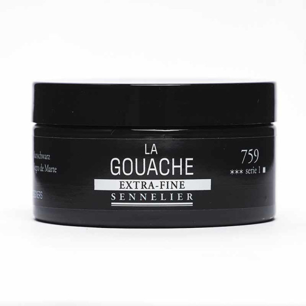 photo - Gouache - Extra-fine - Noir de Mars - 759 - Sennelier - Pot de 100ml - Beaux-arts