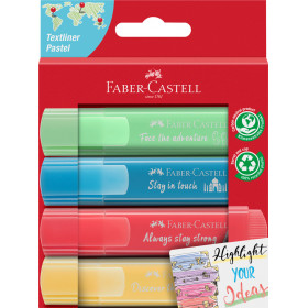 photo-Etui 4 surligneurs - Couleurs pastel - Faber-Castell - TextLiner 46