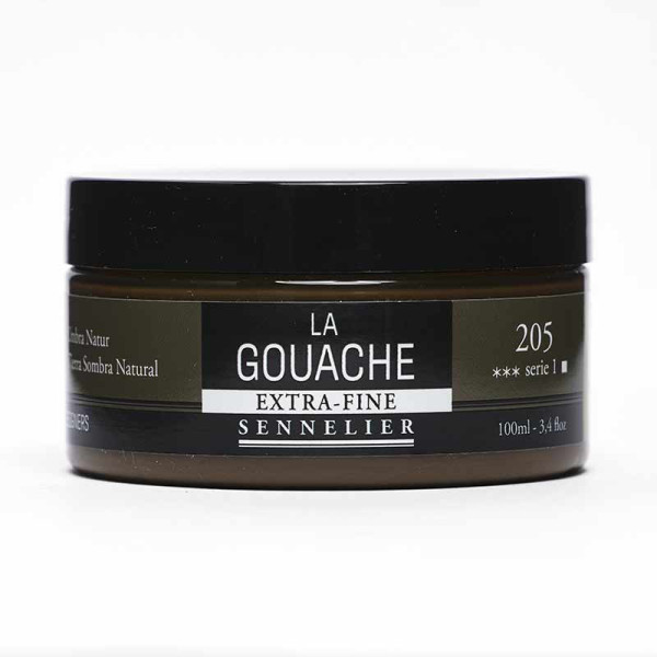 photo - Gouache - Extra-fine - Terre d'ombre naturelle - 205 - Sennelier - Pot de 100ml - Beaux-arts