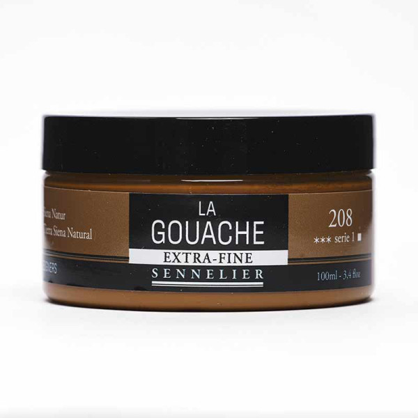 photo - Gouache - Extra-fine - Terre de sienne - 208 - Sennelier - Pot de 100ml - Beaux-arts