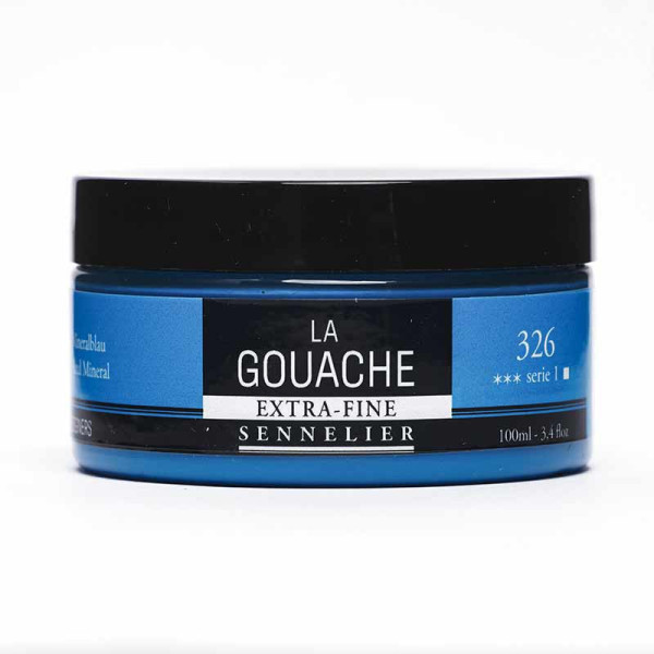 photo - Gouache - Extra-fine - Bleu de phtalo vert - 326 - Sennelier - Pot de 100ml - Beaux-arts