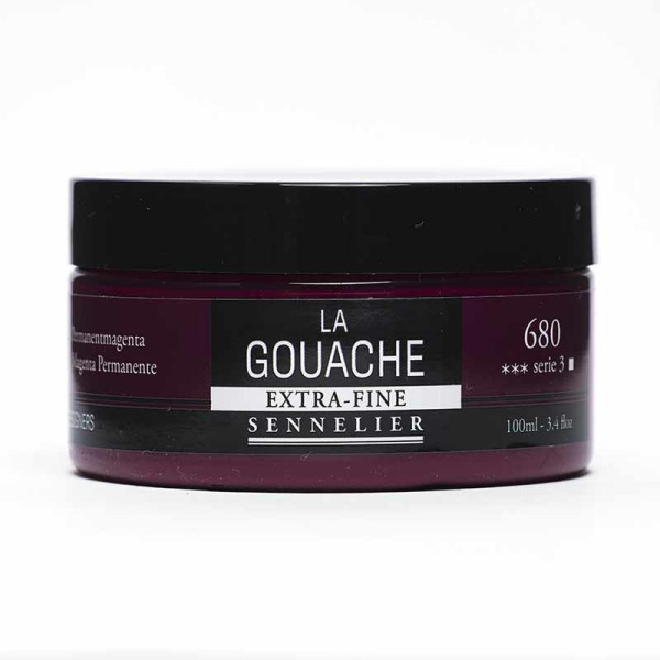 photo - Gouache - Extra-fine - Magenta permanent - 680 - Sennelier - Pot de 100ml - Beaux-arts
