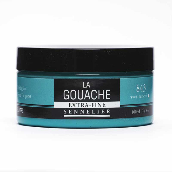 photo - Gouache - Extra-fine - Vert turquoise - 843 - Sennelier - Pot de 100ml - Beaux-arts