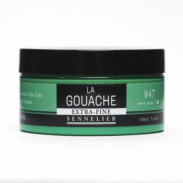 photo - Gouache - Extra-fine - Vert Véronèse - 847 - Sennelier - Pot de 100ml - Beaux-arts