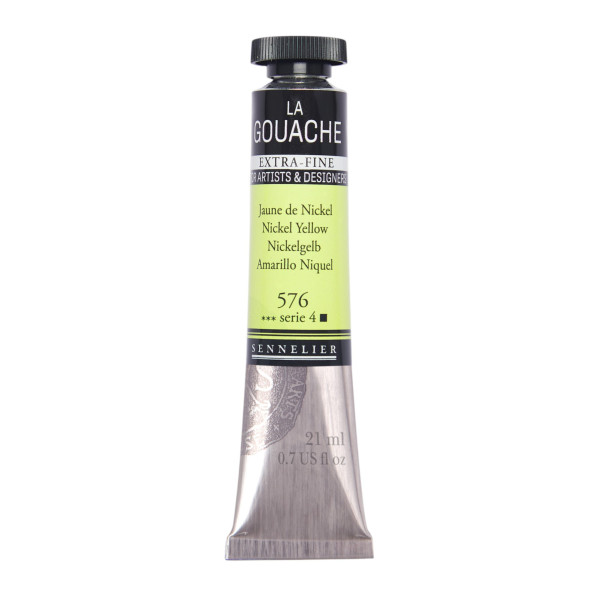 photo - Gouache - Extra-fine - Jaune de nickel - 576 - Tube de 21ml - Sennelier