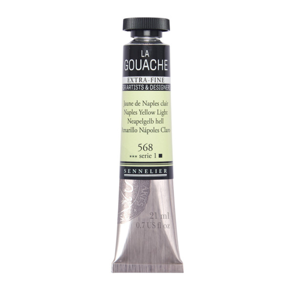 photo - Gouache - Extra-fine - Jaune de Naples clair - 568 - Tube de 21ml - Sennelier