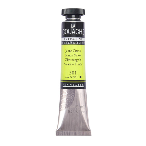 photo - Gouache - Extra-fine - Jaune citron - 501 - Tube de 21ml - Sennelier