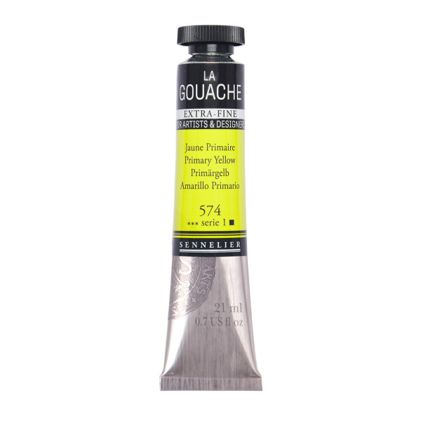 photo - Gouache - Extra-fine - Jaune primaire - 574 - Tube de 21ml - Sennelier