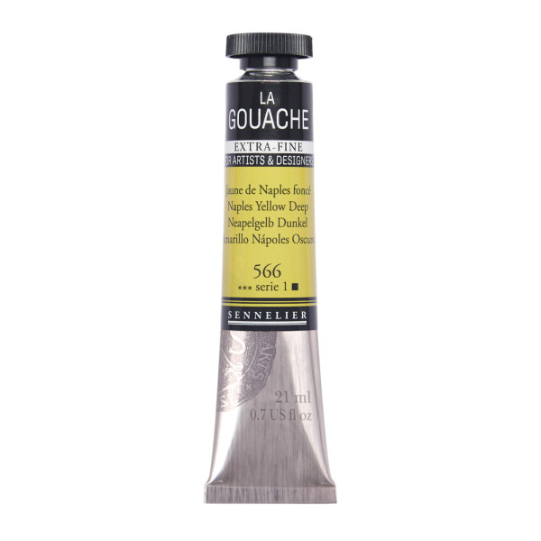 photo - Gouache - Extra-fine - Jaune de Naples - 566 - Tube de 21ml - Sennelier
