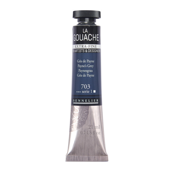 photo - Gouache - Extra-fine - Gris de Payne - 703 - Tube de 21ml - Sennelier