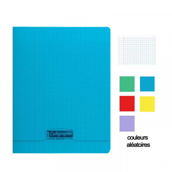 Lot de 10 cahiers - 24x32(cm) - Grands carreaux - 48 pages - couverture en polypro - sans spirale - Clairefontaine