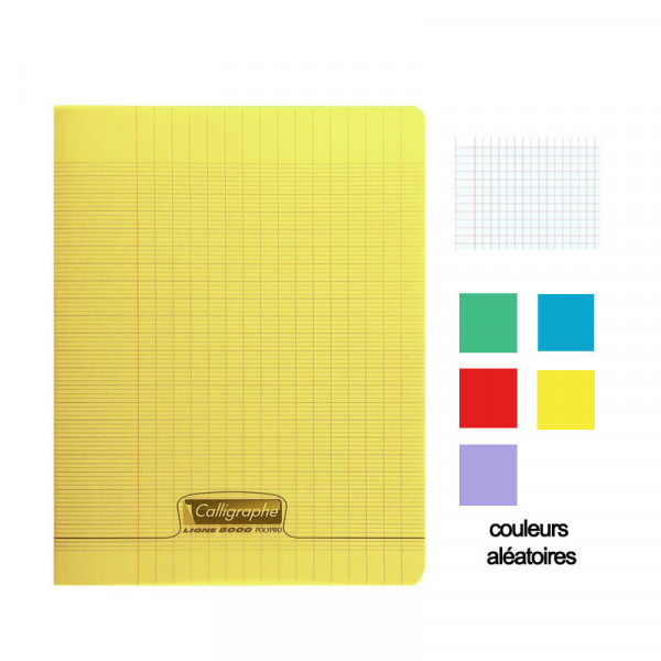 Lot de 10 cahiers - 24x32(cm) - Grands carreaux - 48 pages - couverture en polypro - sans spirale - Clairefontaine
