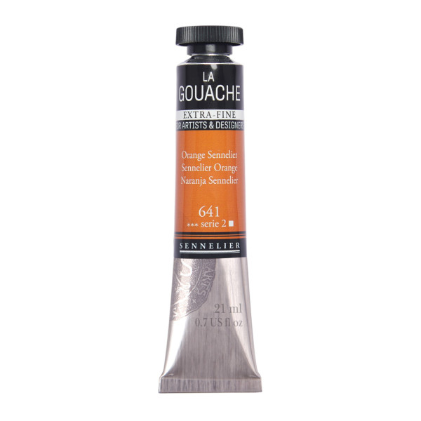 photo - Gouache - Extra-fine - Orange Sennelier - 641 - Tube de 21ml - Sennelier