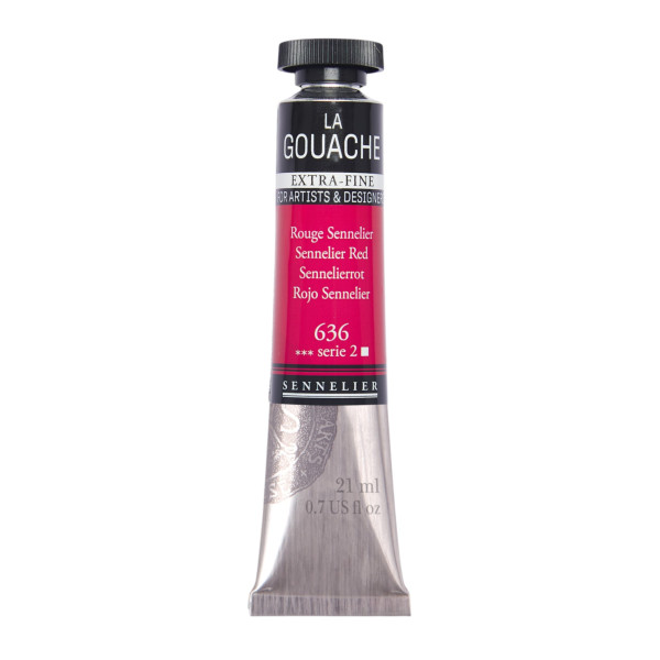 photo - Gouache - Extra-fine - Rouge Sennelier - 636 - Tube de 21ml - Sennelier