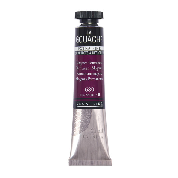 photo - Gouache - Extra-fine - Magenta permanent - 680 - Tube de 21ml - Sennelier