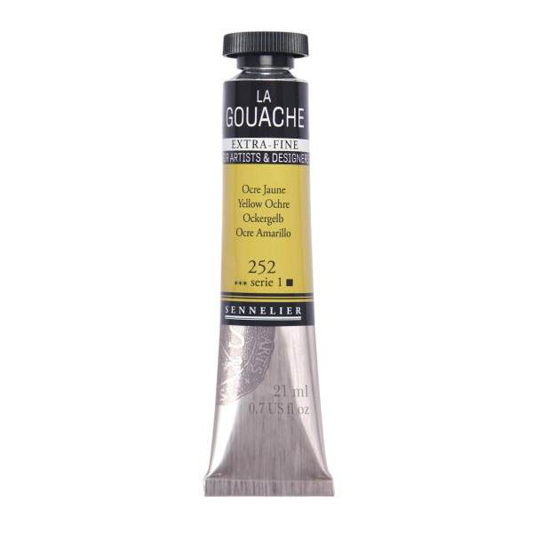 photo - Gouache - Extra-fine - Ocre jaune - 252 - Tube de 21ml - Sennelier