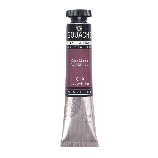 photo - Gouache - Extra-fine - Caput mortum - 919 - Tube de 21ml - Sennelier