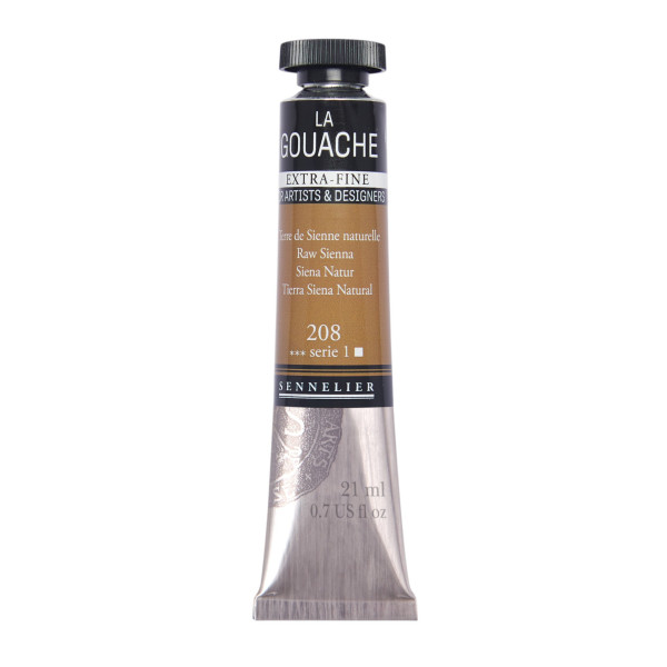 photo - Gouache - Extra-fine - Terre de Sienne naturelle - 208 - Tube de 21ml - Sennelier