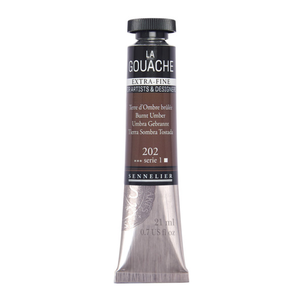 photo - Gouache - Extra-fine - Terre d'ombre brûlée - 202 - Tube de 21ml - Sennelier