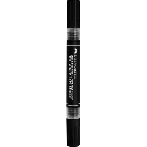 Marqueur - Peinture acrylique - Noir - Multi-supports - Double pointes - Faber-castell - Black Edition - Shake & Paint