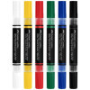 6 Marqueurs acryliques - Couleurs basiques - Multi-supports - Double pointes - Faber-castell - Black Edition - Shake&Paint
