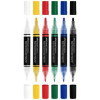 6 Marqueurs acryliques - Couleurs basiques - Multi-supports - Double pointes - Faber-castell - Black Edition - Shake&Paint