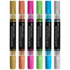 6 Marqueurs acryliques - Couleurs métallisées - Multi-supports - Double pointes - Faber-castell - Black Edition - Shake&Paint