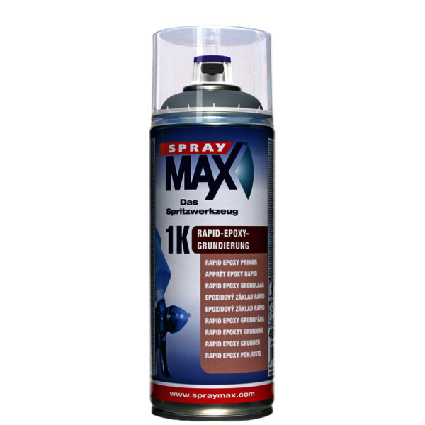 photo-Bombe aérosol - Apprêt époxy rapide - Gris - Automobile - 1K Spray max