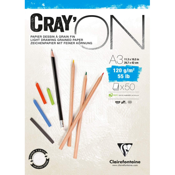 photo-Bloc Cray'On A3 - 50 Feuilles - 120G - Clairefontaine