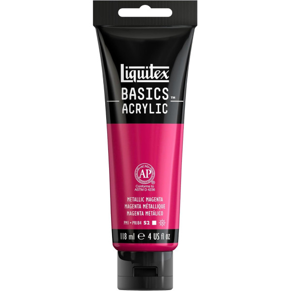 photo - Peinture acrylique - Magenta métallique - 342 - Liquitex Basics acrylic - Tube 118ml