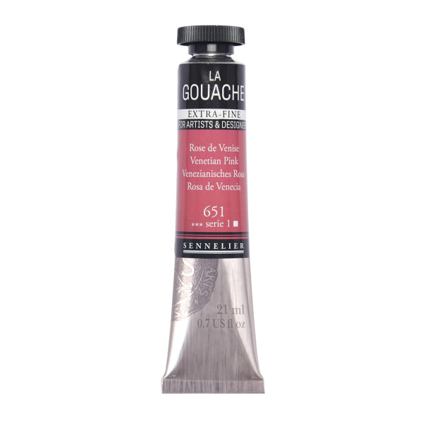 photo - Gouache - Extra-fine - Rose de Venise - 651 - Tube de 21ml - Sennelier