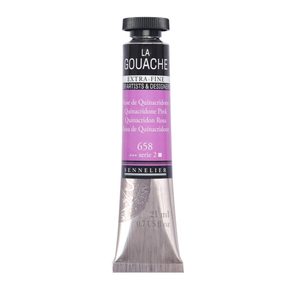 photo - Gouache - Extra-fine - Rose de quinacridone - 658 - Tube de 21ml - Sennelier