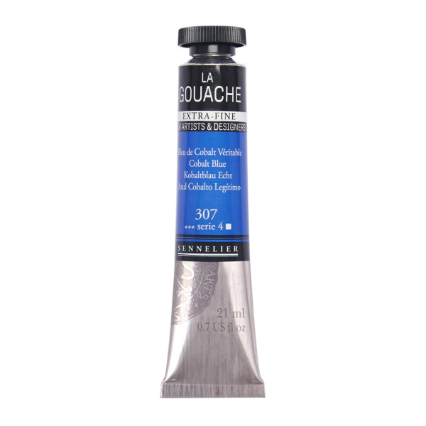 photo - Gouache - Extra-fine - Bleu de Cobalt - 307 - Tube de 21ml - Sennelier